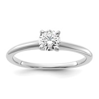 14K White Gold 0.50 Carat Certified Lab Grown Diamond VS SI+ G+ Round Complete Solitaire Engagement Ring view 1