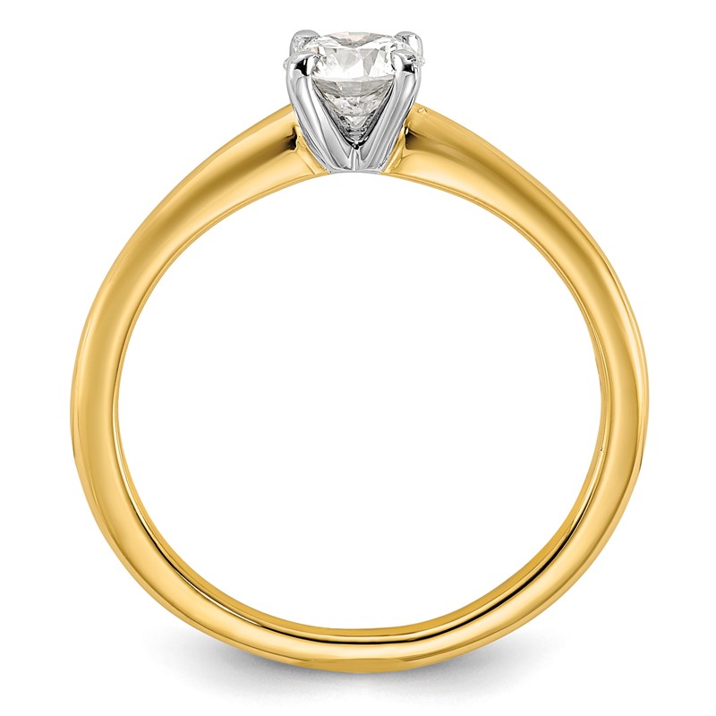 14k Two-Tone 1/2 carat Lab Grown Diamond VS+ F+ Round Complete Solitaire Engagement Ring