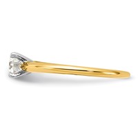 14K Two-Tone 0.50 Carat Lab Grown Diamond VS SI+ G+ Round Complete Solitaire Engagement Ring view 3
