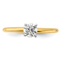 14K Two-Tone 0.50 Carat Lab Grown Diamond VS SI+ G+ Round Complete Solitaire Engagement Ring view 4