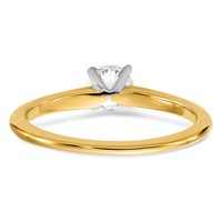 14K Two-Tone 0.50 Carat Lab Grown Diamond VS SI+ G+ Round Complete Solitaire Engagement Ring view 5