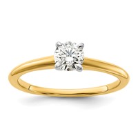 14K Two-Tone 0.50 Carat Lab Grown Diamond VS SI+ G+ Round Complete Solitaire Engagement Ring view 1