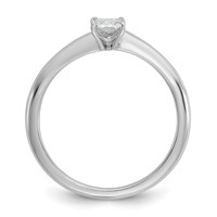 14K White Gold 0.50 Carat Lab Grown Diamond VS+ F+ Radiant Solitaire Complete Engagement Ring view 2