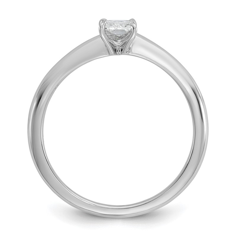 14k White Gold 1/2 carat Certified Lab Grown Diamond VS/SI+ G+ Radiant Solitare Complete Engagement Ring