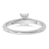 14K White Gold 0.50 Carat Lab Grown Diamond VS+ F+ Radiant Solitaire Complete Engagement Ring view 5