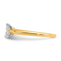 14K Two-tone 0.50 Carat Certified Lab Grown Diamond VS SI+ G+ Radiant Solitaire Complete Engagement Ring view 3