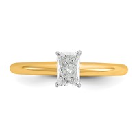 14K Two-tone 0.50 Carat Certified Lab Grown Diamond VS SI+ G+ Radiant Solitaire Complete Engagement Ring view 4
