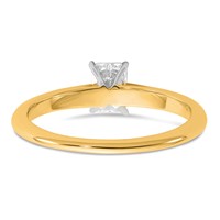 14K Two-tone 0.50 Carat Certified Lab Grown Diamond VS SI+ G+ Radiant Solitaire Complete Engagement Ring view 5