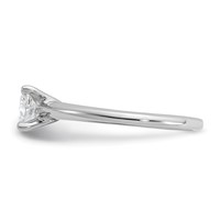 14K White Gold 0.75 Carat Lab Grown Diamond VS+ F+ Cushion Complete Solitaire Engagement Ring view 4