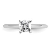 14K White Gold 0.75 Carat Lab Grown Diamond VS+ F+ Cushion Complete Solitaire Engagement Ring view 5