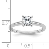 14K White Gold 0.75 Carat Lab Grown Diamond VS+ F+ Cushion Complete Solitaire Engagement Ring view 3
