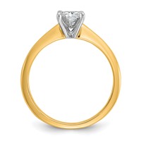 14K Two-tone 0.75 Carat Certified Lab Grown Diamond VS SI+ G+ Cushion Complete Solitaire Engagement Ring view 2