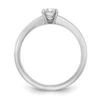 14K White Gold 0.75 Carat Lab Grown Diamond VS SI+ G+ Emerald Solitaire Complete Engagement Ring view 2