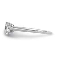 14K White Gold 0.75 Carat Lab Grown Diamond VS SI+ G+ Emerald Solitaire Complete Engagement Ring view 3