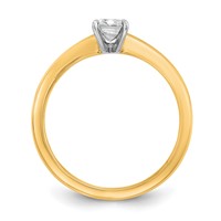 14K Two-tone 0.75 Carat Lab Grown Diamond VS SI+ G+ Emerald Solitaire Complete Engagement Ring view 2