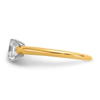 14K Two-tone 0.75 Carat Lab Grown Diamond VS SI+ G+ Emerald Solitaire Complete Engagement Ring view 3