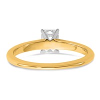14K Two-tone 0.75 Carat Lab Grown Diamond VS SI+ G+ Emerald Solitaire Complete Engagement Ring view 5