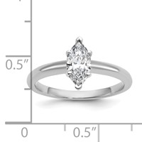 14K White Gold 0.75 Carat Lab Grown Diamond VS SI+ G+ Marquise Solitaire Complete Engagement Ring view 2