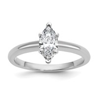 14K White Gold 0.75 Carat Lab Grown Diamond VS SI+ G+ Marquise Solitaire Complete Engagement Ring view 1