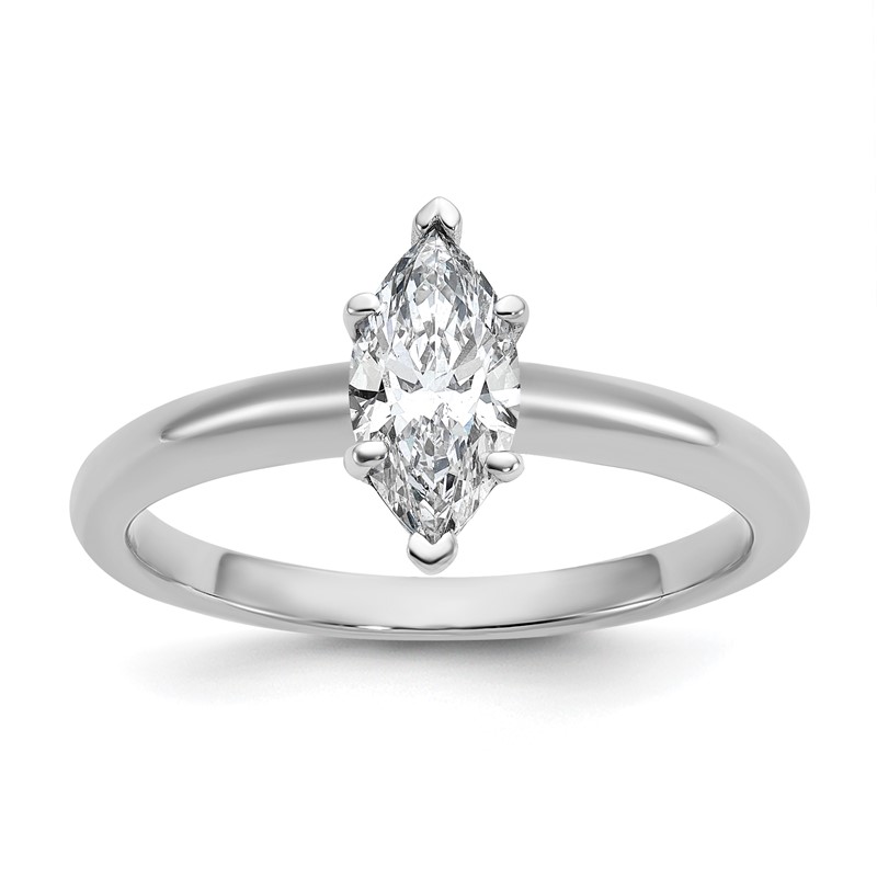 14k White Gold 3/4 carat Lab Grown Diamond VS/SI+ G+ Marquise Solitare Complete Engagement Ring
