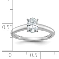 14K White Gold 0.75 Carat Certified Lab Grown Diamond VS SI+ G+ Oval Complete Solitaire Engagement Ring view 3