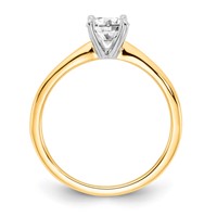 14K Two-Tone 0.75 Carat Lab Grown Diamond VS SI+ G+ Oval Complete Solitaire Engagement Ring view 2