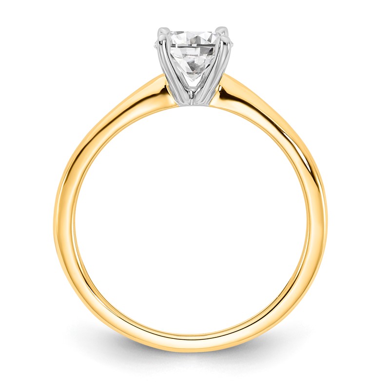 14k Two-Tone 3/4 carat Lab Grown Diamond VS+ F+ Oval Complete Solitaire Engagement Ring