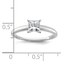 14K White Gold 0.75 Carat Certified Lab Grown Diamond VS+ F+ Princess Complete Solitaire Engagement Ring view 2