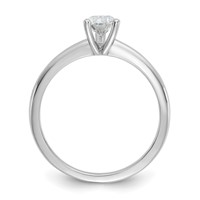 14K White Gold 0.75 Carat Certified Lab Grown Diamond VS+ F+ Pear Solitaire Complete Engagement Ring view 2