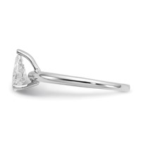 14K White Gold 0.75 Carat Certified Lab Grown Diamond VS+ F+ Pear Solitaire Complete Engagement Ring view 3