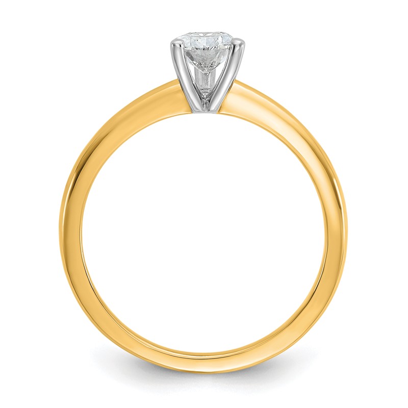 14k Two-tone 3/4 carat Certified Lab Grown Diamond VS+ F+ Pear Solitare Complete Engagement Ring