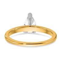 14K Two-tone 0.75 Carat Lab Grown Diamond VS SI+ G+ Pear Solitaire Complete Engagement Ring view 5