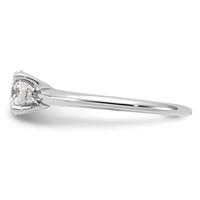 14K White Gold 0.75 Carat Certified Lab Grown Diamond VS SI+ G+ Round Complete Solitaire Engagement Ring view 3