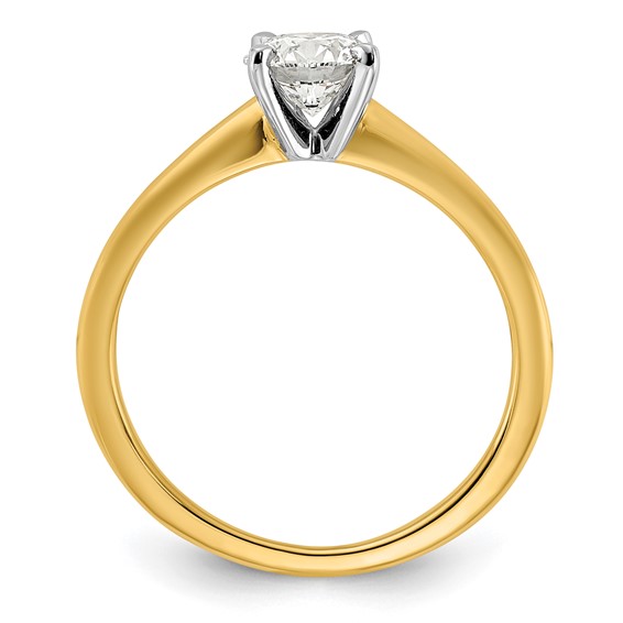 14k Two Tone 5.8mm Round Solitaire Mounting Sz 5
