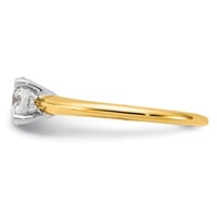 14K Two-Tone 0.75 Carat Certified Lab Grown Diamond VS SI+ G+ Round Complete Solitaire Engagement Ring view 3