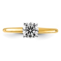 14K Two-Tone 0.75 Carat Certified Lab Grown Diamond VS SI+ G+ Round Complete Solitaire Engagement Ring view 4