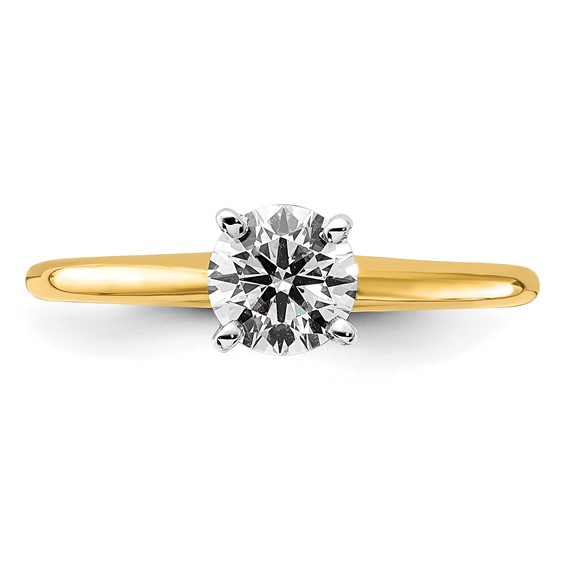 14k Two Tone 5.8mm Round Solitaire Mounting Sz 5