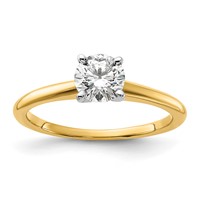 14K Two-Tone 0.75 Carat Certified Lab Grown Diamond VS SI+ G+ Round Complete Solitaire Engagement Ring view 1