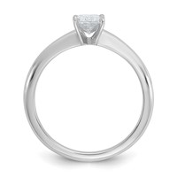 14K White Gold 0.75 Carat Lab Grown Diamond VS SI+ G+ Radiant Solitaire Complete Engagement Ring view 2