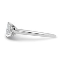 14K White Gold 0.75 Carat Lab Grown Diamond VS SI+ G+ Radiant Solitaire Complete Engagement Ring view 3