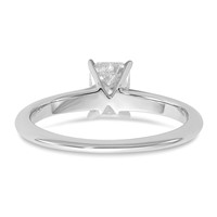 14K White Gold 0.75 Carat Lab Grown Diamond VS SI+ G+ Radiant Solitaire Complete Engagement Ring view 5