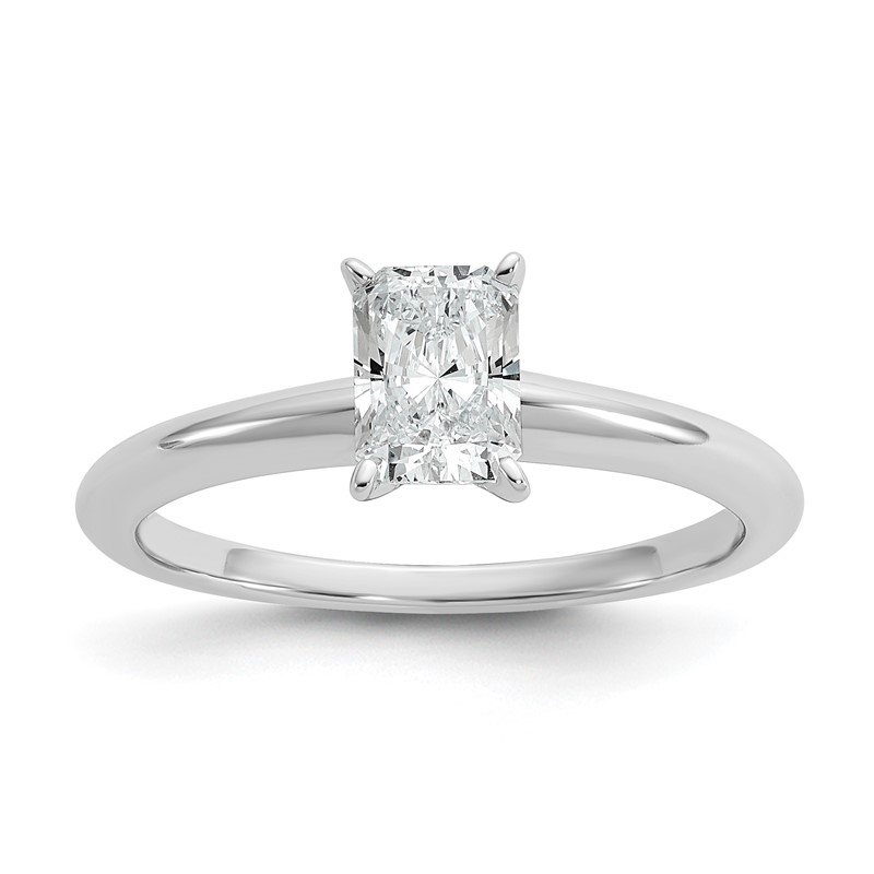 14k White Gold 3/4 carat Certified Lab Grown Diamond VS/SI+ G+ Radiant Solitare Complete Engagement Ring