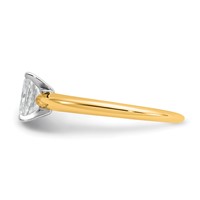 14K Two-tone 0.75 Carat Lab Grown Diamond VS+ F+ Radiant Solitaire Complete Engagement Ring view 3