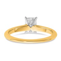 14K Two-tone 0.75 Carat Lab Grown Diamond VS+ F+ Radiant Solitaire Complete Engagement Ring view 5