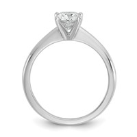 14K White Gold 1 Carat Lab Grown Diamond VS SI+ G+ Cushion Complete Solitaire Engagement Ring view 2