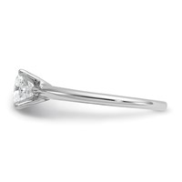 14K White Gold 1 Carat Lab Grown Diamond VS SI+ G+ Cushion Complete Solitaire Engagement Ring view 3