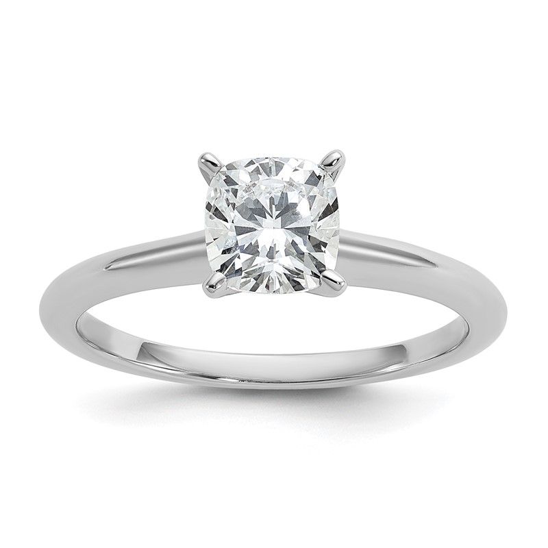 14k Two-tone 1 carat Lab Grown Diamond VS+ F+ Cushion Complete Solitare Engagement Ring