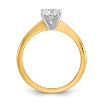 14K Two-tone 1 Carat Certified Lab Grown Diamond VS+ F+ Cushion Complete Solitaire Engagement Ring view 2