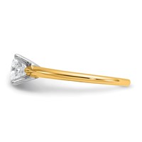 14K Two-tone 1 Carat Certified Lab Grown Diamond VS+ F+ Cushion Complete Solitaire Engagement Ring view 3