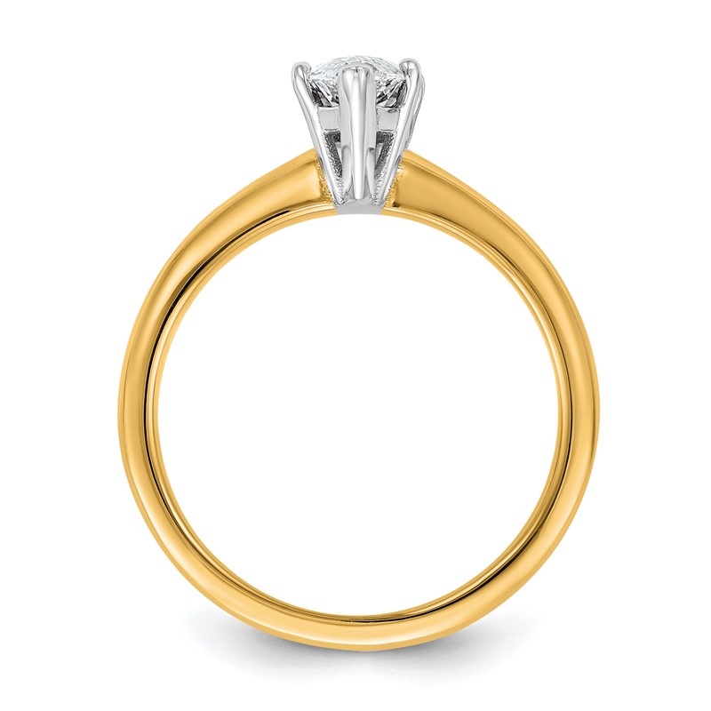 14k Two-tone 1 carat Certified Lab Grown Diamond VS+ F+ Marquise Solitare Complete Engagement Ring